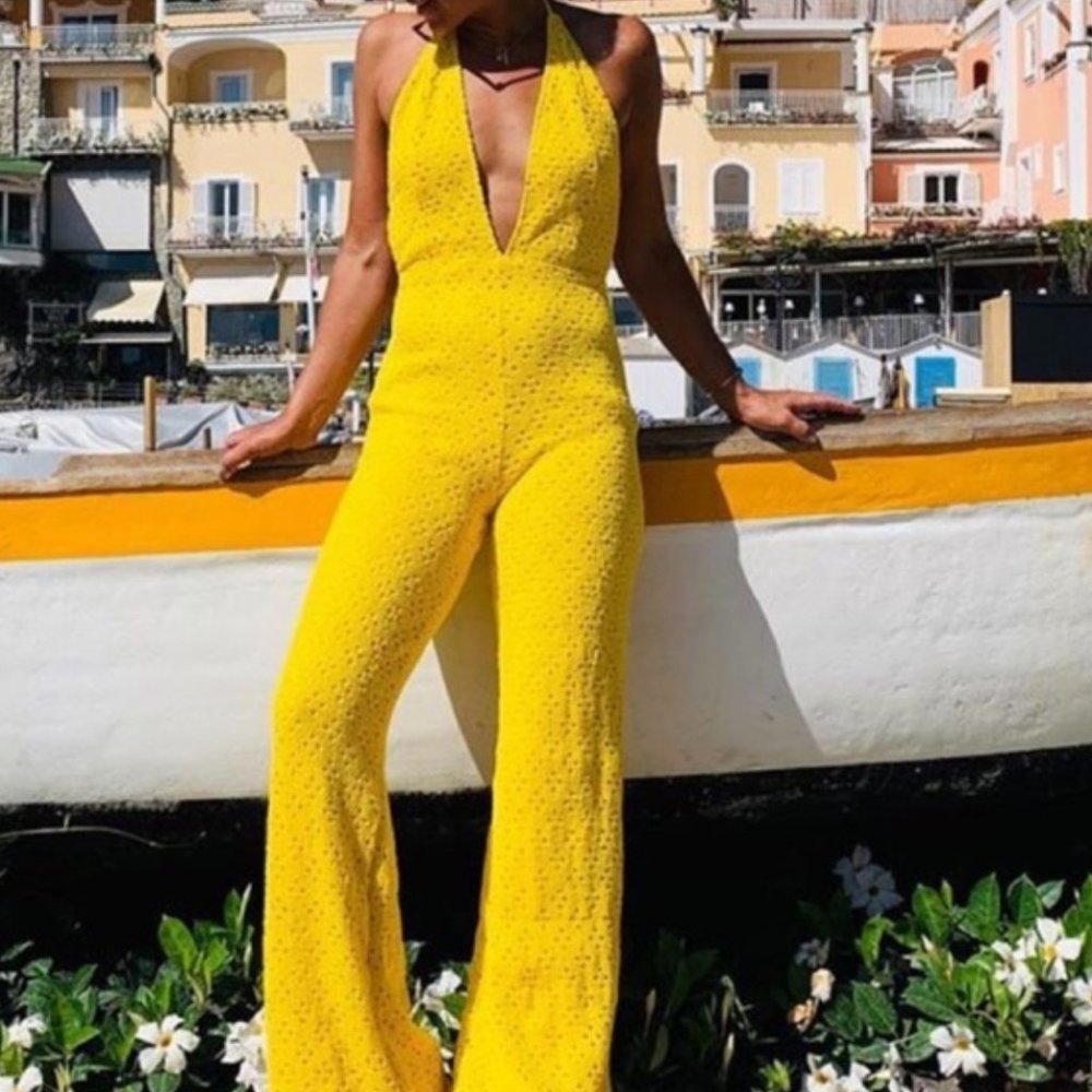 NWT NIGHTCAP LIMA JUMPSUIT-DEEP V-LACE, SEXY SUMMER - NEW, SOLD OUT